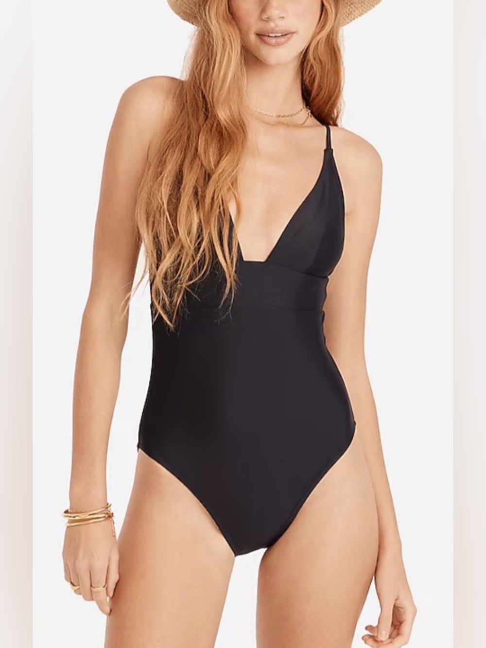 NWT J Crew Plunge One Piece Swimsuit- Dark Navy - Sz 16